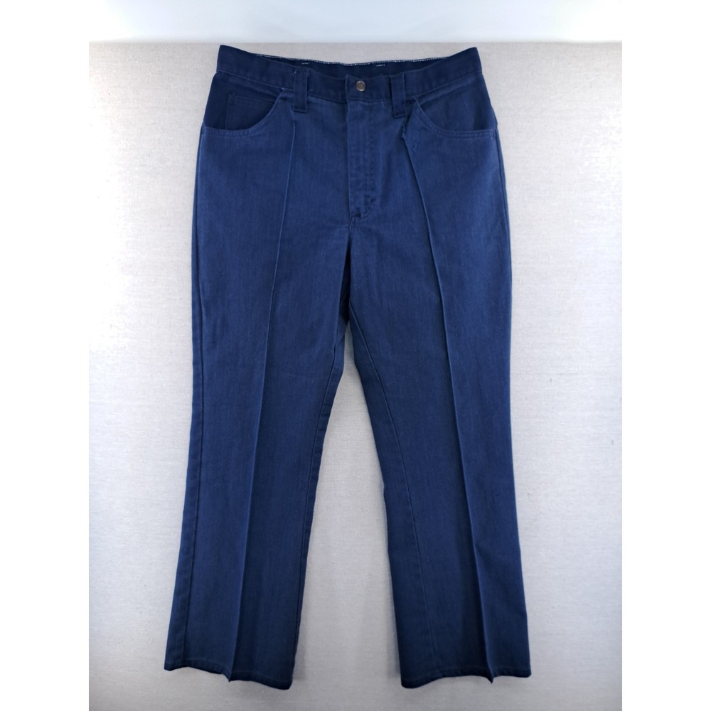 Vintage JCPenney Pants 30x29 Bootcut Made USA Twill Fashions Blue Jeans W30.5"